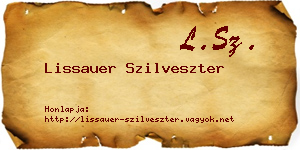 Lissauer Szilveszter névjegykártya